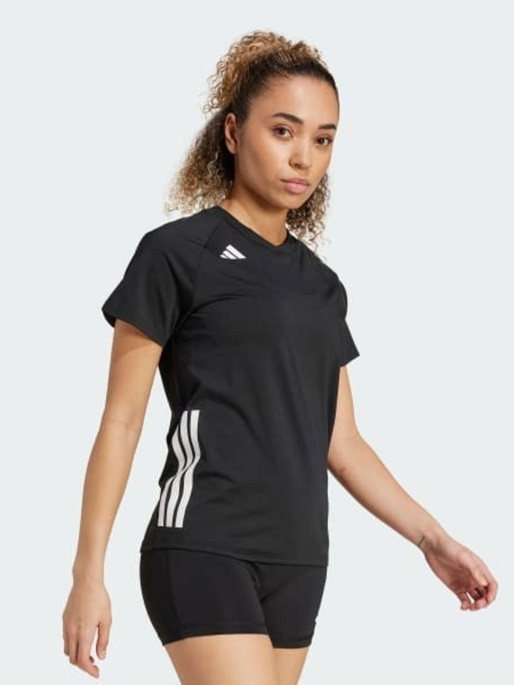 adidas Black HiLo Short Sleeve Volleyball Short Sleeve Performance Tee